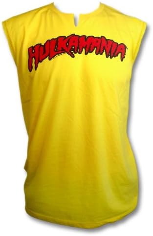 Hulk Hogan "Hulkamania" Yellow Sleeveless Adult Size XL Muscle T-Shirt (105)