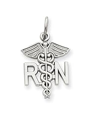14k White Gold Registered Nurse Charm