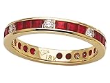 1.70 cts Genuine Ruby Eternity Band in 18k Yellow Gold Size 4 LIFETIME WARRANTEE