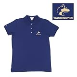 Washington Huskies NCAA Classic Pique Polo Shirt for Women (Dark Purple)