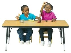 Jonti-Craft 6478JCE188 KYDZ ACTIVITY TABLE - RECTANGLE - 24 INCH x 36 INCH, 15 INCH - 24 INCH HT - RED