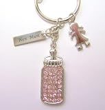 Pink Diamante Baby Bottle - Russ Berrie New Baby / Mum Gift
