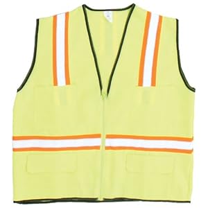 LIME GREEN SAFETY VEST/ 6 X LARGE