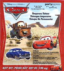 Childrens Toyshop  Toys : Disney Cars Party Tattoos