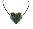 Necklace - N163 - Ceramic Heart with Sterling Silver Clasp ~ Blue