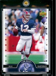 2005 Upper Deck Legends Jim Kelly Buffalo Bills Football Card #40 - Mint Condition - In Protective Display Case !!
