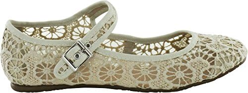 City Classified ELWOOD-S Crochet Woven Lacey Flower Sandal Flat w/ Buckle TAUPE-9