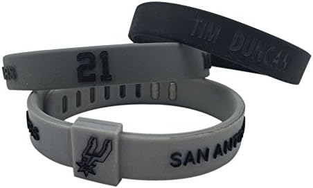 Simon US® Silicone Rubber Wristband Bracelet NBA Basketball Star Bracelet,3PCS Assorted Color (Style3)