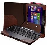 Poetic ASUS Transformer Book T100 PU Leather Keyboard Portfolio Stand Case Cover- Brown (3 Years Manufacturer Warranty from Poetic)