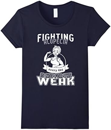 Women's Alopecia Awareness T Shirts - Fighting Alopecia Every Day Large Navy