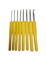 Art and Craft Supply: Efivs Arts Aluminium Crochet Hook with Soft Handle , Set of 8, Yellow - JOYING