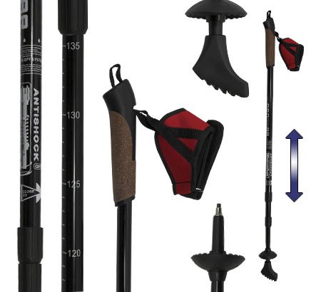 Denqbar Nordic Walking St�cke mit Anti-Shock D�mpfungssystem 67 - 138 cm