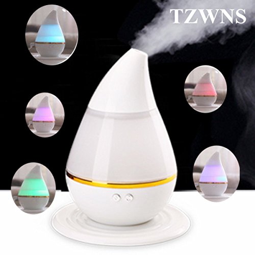 Tzwns 250ml Cool Mist Humidifier Timer Settings LED Rainbow Color Auto-Changing Mode 8 Hours Continous Mist Mode Running Auto Shut off Suitable for Yoga Spa Bedroom Living Room Office