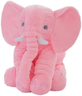 CozyHomelover Pink Baby Kids Long Nose Elephant Pillows Soft Plush Stuff Dolls Lumbar Pillow 20.9'' x 17.7'' x 9.8''