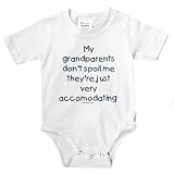 Knit Baby Infant Bodysuit Onesie - 5.5oz.100% Cotton Jersey Knit - with 3 snap bottom in White Light Pink or Baby Blue My grandparents don't spoil me they're just very accomodating