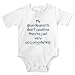Knit Baby Infant Bodysuit Onesie - 5.5oz.100% Cotton Jersey Knit - with 3 snap bottom in White Light Pink or Baby Blue "My grandparents don't spoil me they're just very accomodating"