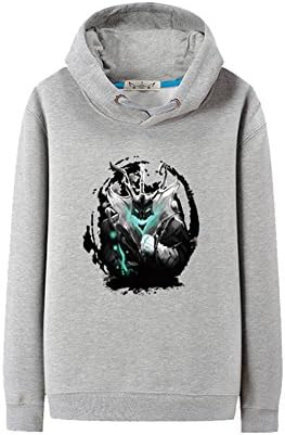 Crofhple League of Legends LOL Hero Thresh Cartoon Hoodies Sweaters (XL, Grey)