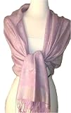 Apparel : 70% Pashmina 30% Silk Paisley Self-Design Shawl / Wrap / Stole - Lavender White (Buy 2 - Get FREE SHIPPING !)