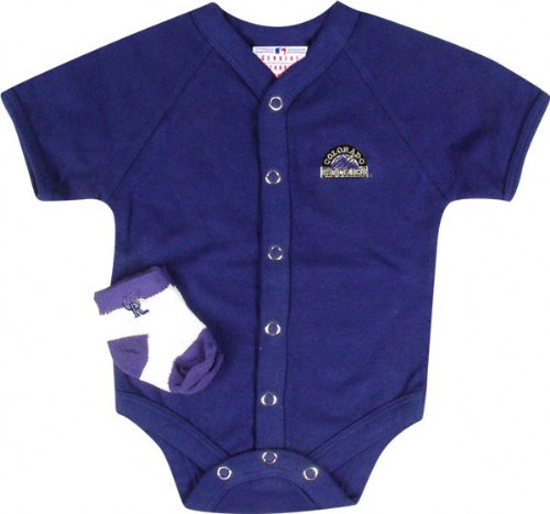 Buy Colorado Rockies Team Color Newborn Infant Creeper and Bootie Set