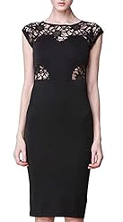 Sexy Sleeveless Polyester Backless Lace Colorblocking Club Dress 