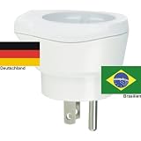 Design Reisestecker Adapter f�r Brasilien auf Deutschland Schukostecker, Umwandlungsstecker BR-Dvon "Reise-SK"