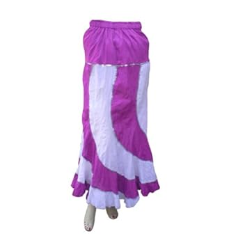 Handmade Jaipuri Women Casual Cotton Skirts With Inside Lining And Sequins - Skrt0011