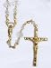 Rosary - Latin Cross - 8mm Crystal Beads - 17in. Gold Plated Chain - Deluxe Box Included - IMPORTED FROM ITALY