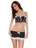 SeXy Lace Up Bustier Top and Mini Shirt Set