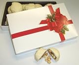 Scott's Cakes 1 lb. White Chocolate Macadamia Nut Pattie in a Ribbon n Holly Box