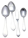 Reed & Barton Hammered Antique 18/10 Stainless Steel 4-Piece Flatware Hostess Set