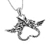 Dragonheart Sterling Silver Dragon Couple Love Heart Pendant with 18" Box Chain Necklace