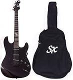 SX PST/SC Electric Guitar Pack with Bag and Strap Black Finish