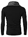 Doublju Mens Turtle Neck with Shirring Detail Black Small