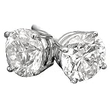 0.34 CT TW Round Diamond Screw-Back Stud Earrings in 14k White Gold