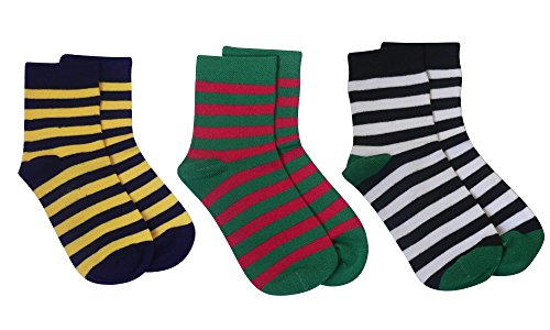 Rambutan Kids Striped Seamless Colorful Bamboo Socks US 13-2