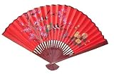 Select 24, 35 or 42 Large Chinese Lucky Red Hand Painted Paper Wall Fan