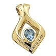 14K Yellow Gold Pear Shaped Icy Blue Aquamarine Pendant