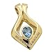 14K Yellow Gold Pear Shaped Icy Blue Aquamarine Pendant