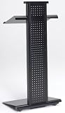 Lighted mobile lectern, height adjustable platform, 22w x 18d x 51h, black steel