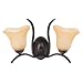 Globe 60855 Senneville Two-Light Upward Wall Sconce, Dark Coffee with Amber Globes