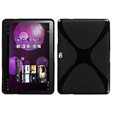 Samsung Galaxy Tab 10.1 Flexible Skin Case - Black (X Shape)