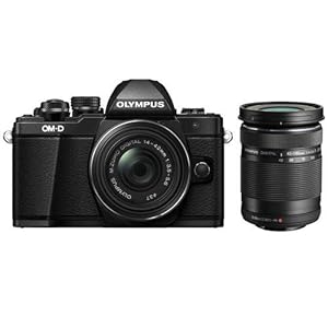 Olympus V207051BU010 OM-D E-M10 Mark II Mirrorless Micro 4/3 Digital Camera with 14-42mm and 40-150mm Lenses (Black)