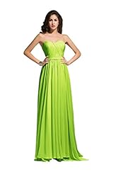 Strapless Sleeveless Ruched Pleated Sweetheart Chiffon Evening Dress/Prom Dress/Wedding Party Dress 