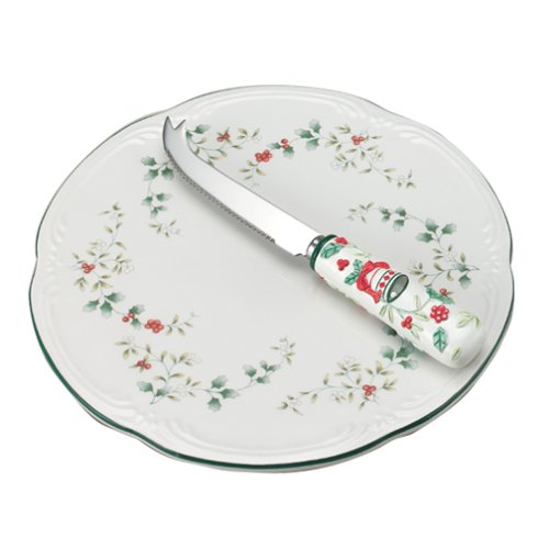 pfaltzgraff winterberry cheese tray with sculpted slicer  more detail click!
