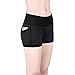 BALEAF Women's Swim Yoga Shorts Running Workout Volleyball Athletic Shorts Side Pockets Non See-Through Heather Black Size L