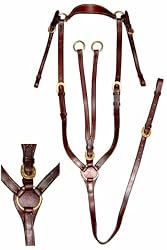 PREMIUM AUSSIE Leather Breast Plate w/ Running Martingale Attachment