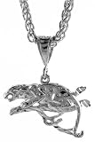 Sterling Silver 11/16 (21 mm) Diamond Cut Panther Pendant