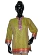 Designer Style Pear Woven Tanchoi Silk Kurti with Sari Borders Tunic Size Small India