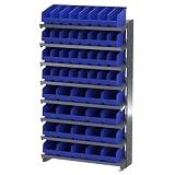 Akro-Mils APRSAST00 BLUE Single Sided Pick Rack with 32 30040 and 20 30090 Blue Shelf Max Bins