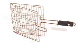 Outset QN75 Copper Nonstick Triple Fish Basket with Soft-Grip Handle